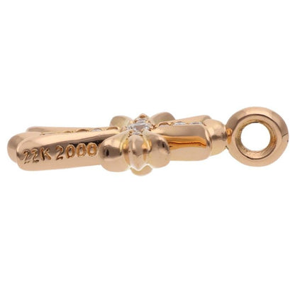 Chrome Hearts 22k Tny Crsf P Dmnd Tiny Fat Cross Pave Diamond Pendant Gold — view 4