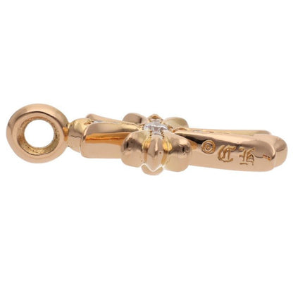Chrome Hearts 22k Tny Crsf P Dmnd Tiny Fat Cross Pave Diamond Pendant Gold — view 3