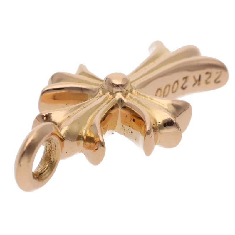 Chrome Hearts 22k Tny Crsf P Dmnd Tiny Fat Cross Pave Diamond Pendant Gold — view 5