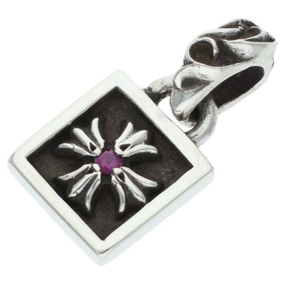 Chrome Hearts Framed CH Plus Saffiano Charm Silver Necklace Top