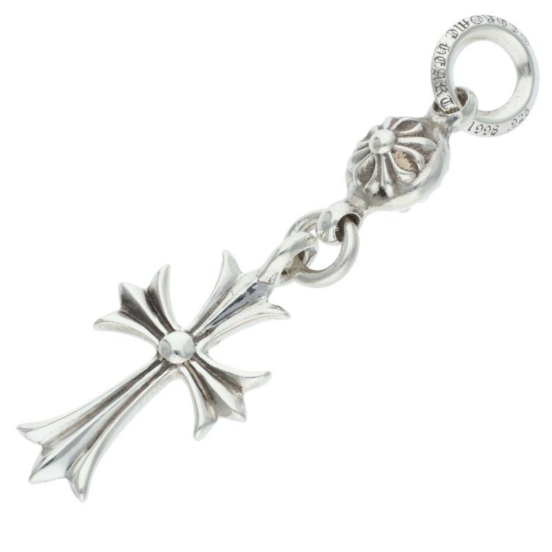 Chrome Hearts Tny CH Crs 1 Ball Tiny CH Cross Charm Silver Necklace Top