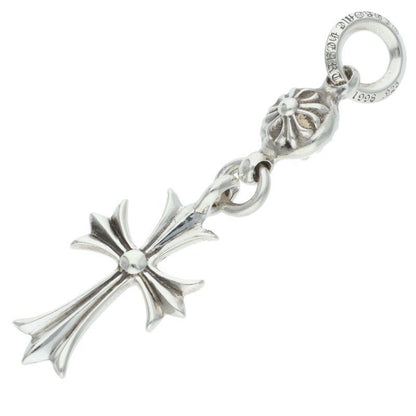 Chrome Hearts Tny CH Crs 1 Ball Tiny CH Cross Charm Silver Necklace Top