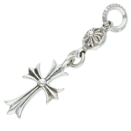 Chrome Hearts Tny CH Crs 1 Ball Tiny CH Cross Charm Silver Necklace Top