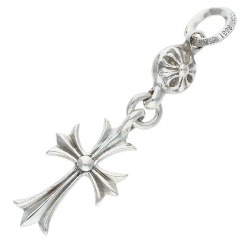 Chrome Hearts Tny CH Crs 1 Ball Tiny CH Cross Charm Silver Necklace Top — view 2