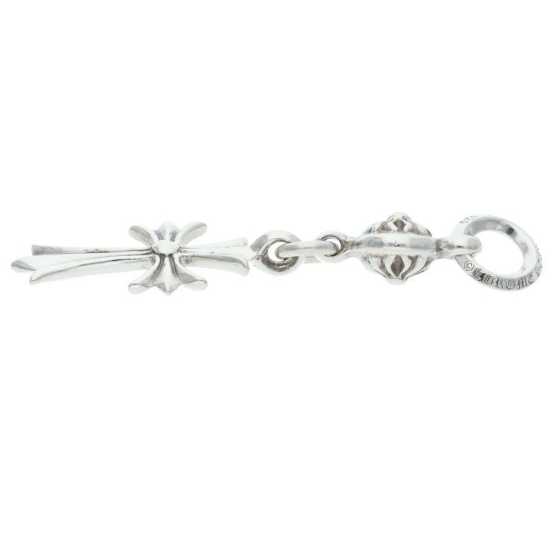 Chrome Hearts Tny CH Crs 1 Ball Tiny CH Cross Charm Silver Necklace Top — view 4