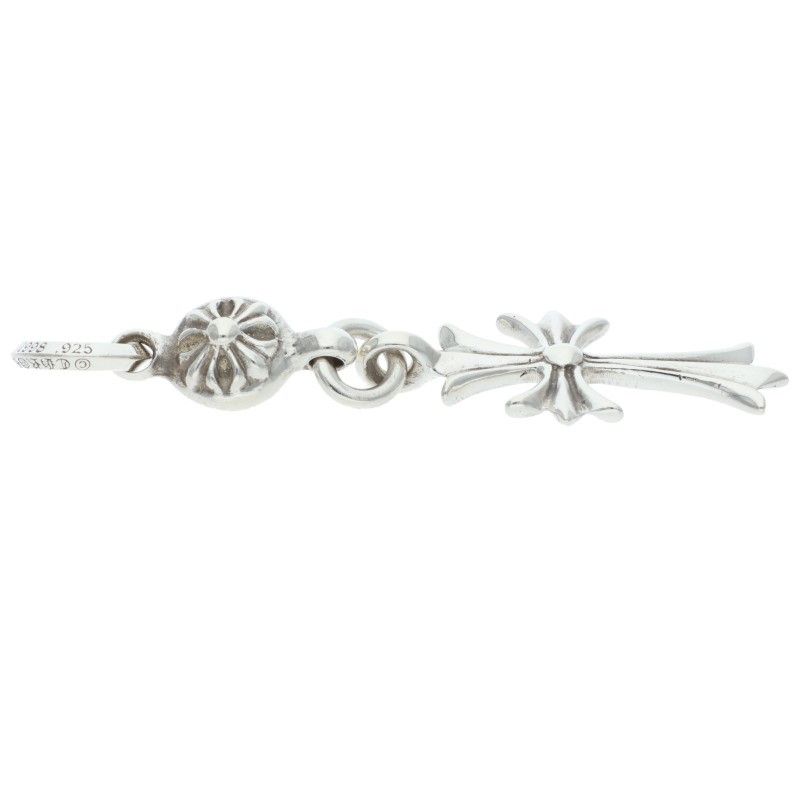Chrome Hearts Tny CH Crs 1 Ball Tiny CH Cross Charm Silver Necklace Top — view 5