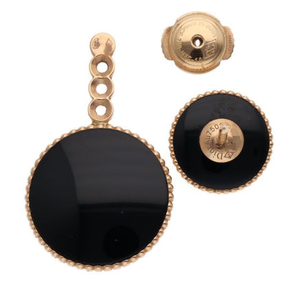Dior Rose Des Vents 18k Pink Gold Diamond Onyx Earrings — view 3