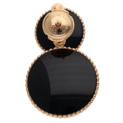 Dior Rose Des Vents 18k Pink Gold Diamond Onyx Earrings — view 2