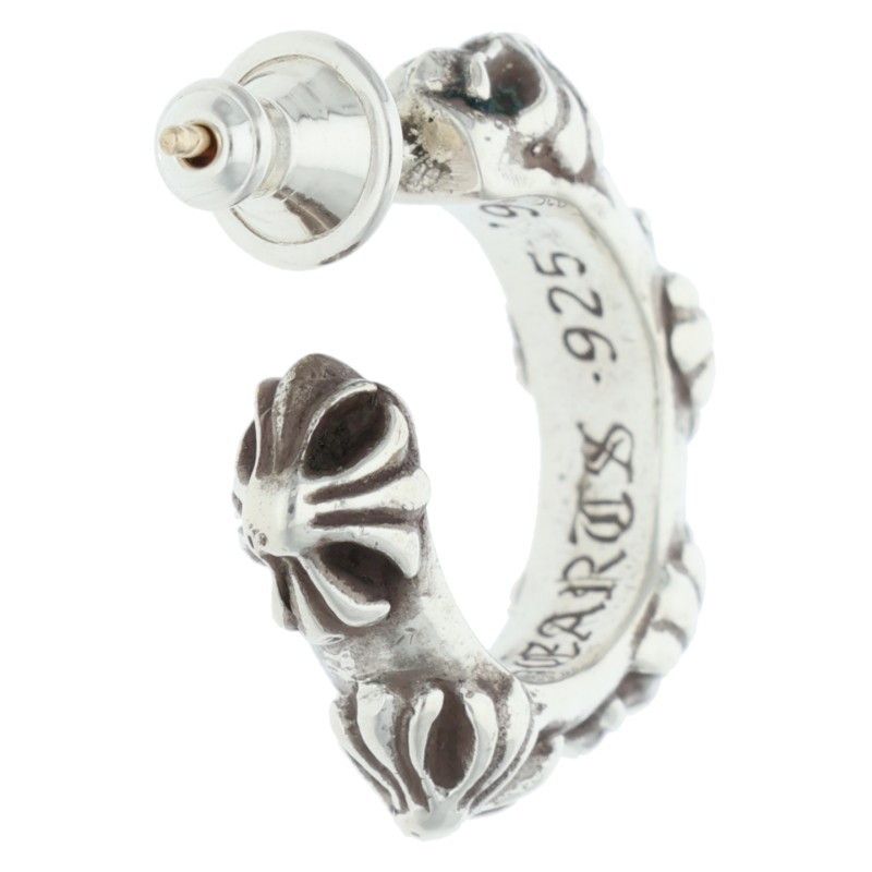 Chrome Hearts Hoop Cross Sml Band Silver Earrings — view 2