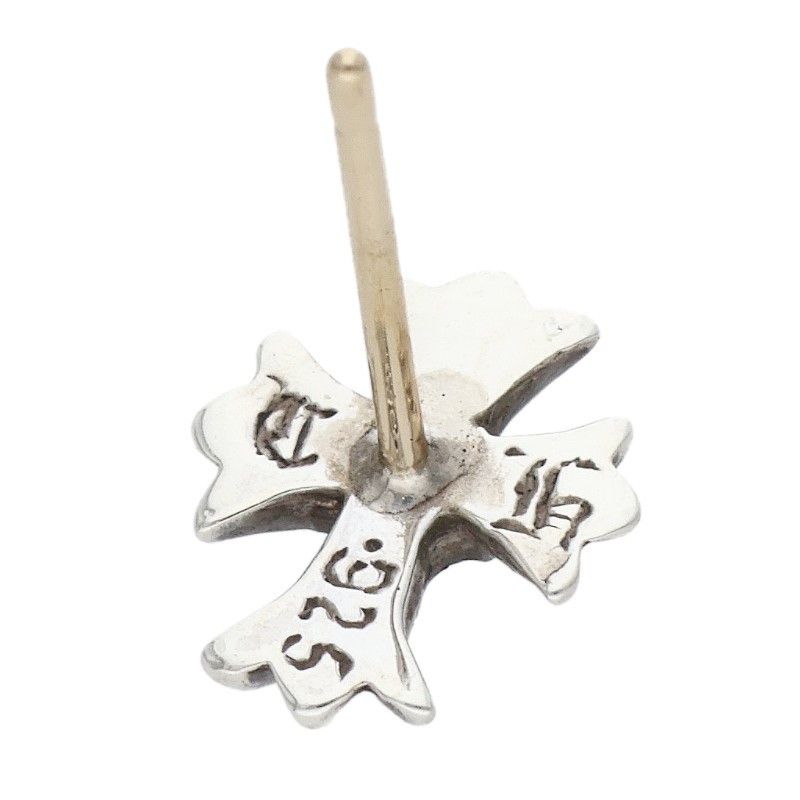 Chrome Hearts No2 CH Pls Crs CH Cross Stud 1 Saffiano 1 Pink Silver Earrings — view 3