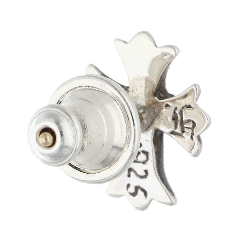 Chrome Hearts No2 CH Pls Crs CH Cross Stud 1 Saffiano 1 Pink Silver Earrings — view 2