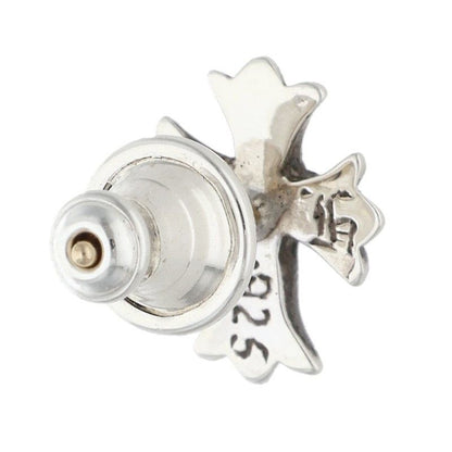 Chrome Hearts No2 CH Pls Crs CH Cross Stud 1 Saffiano 1 Pink Silver Earrings — view 2