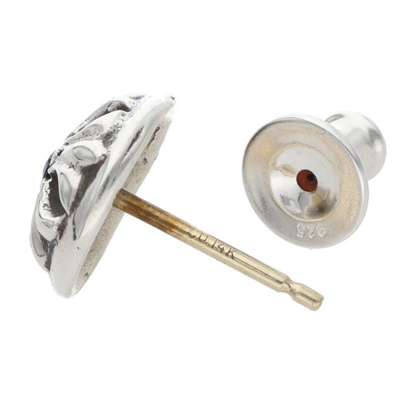 Chrome Hearts Stud Crsbll Sap Cross Ball 1 Saffiano Silver Earrings — view 4