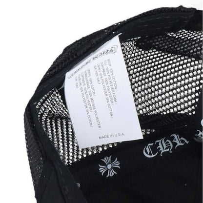 Chrome Hearts Trucker Cap Truck Khaki Cemetery Calf Hair Leather Patch Mesh Cap — view 3