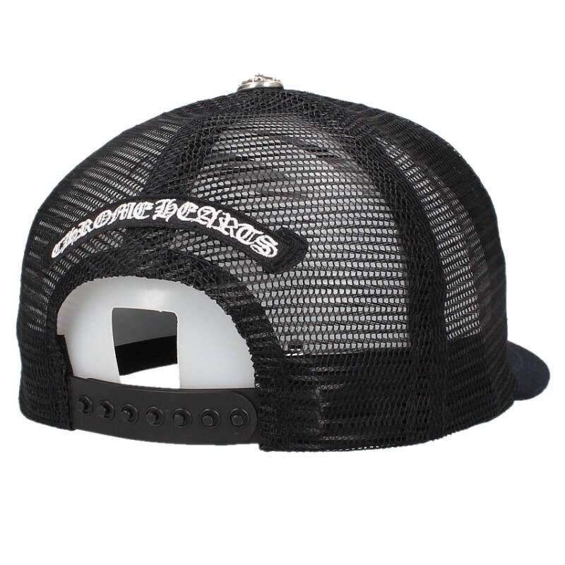 Chrome Hearts Trucker Cap Truck Khaki Cemetery Calf Hair Leather Patch Mesh Cap — view 2