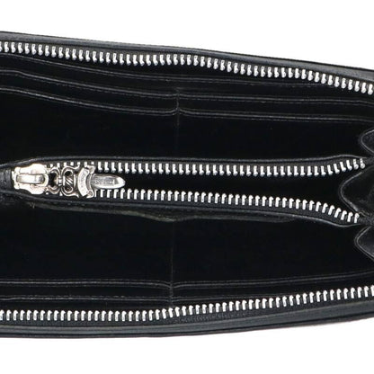 Chrome Hearts Rec Zip Plane Round Zip Plain Leather Wallet — view 3