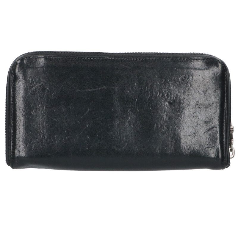 Chrome Hearts Rec Zip Plane Round Zip Plain Leather Wallet — view 2