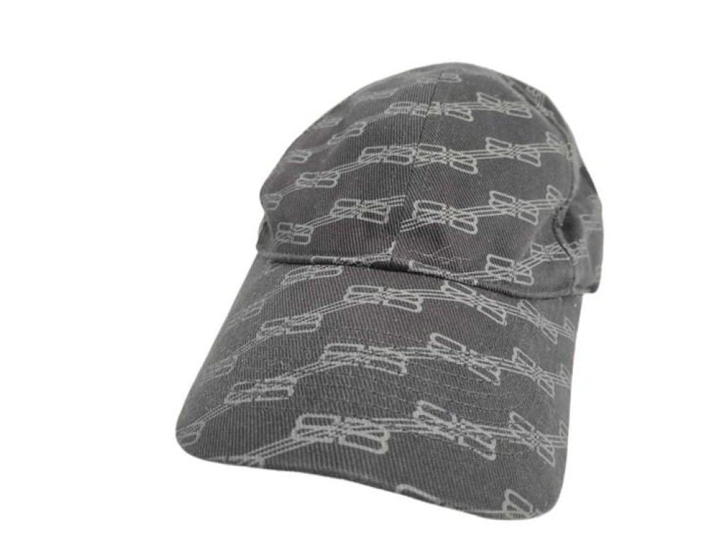 Balenciaga Cap BB Logo Gray Cotton Hat