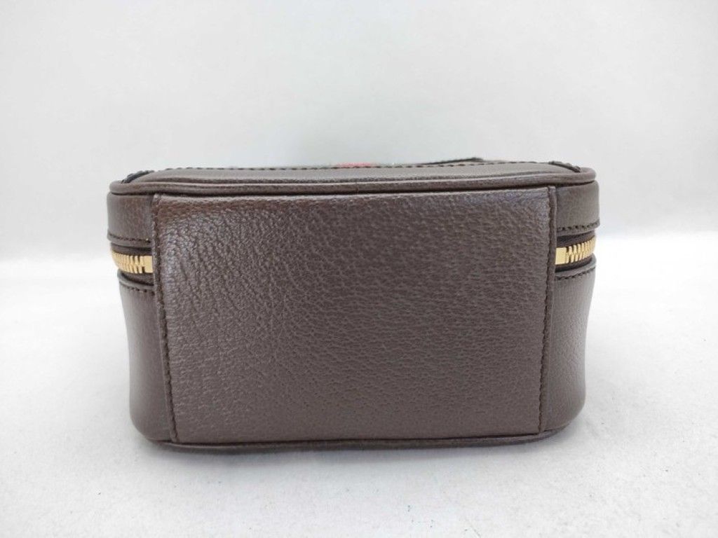 Gucci Ophidia Beige Brown GG Supreme Canvas 2-Way Shoulder Bag Top Handle Gold — view 3