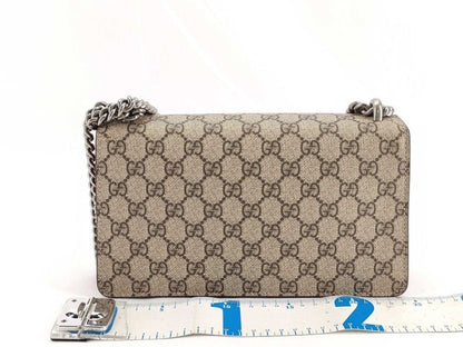 Gucci Shoulder Bag Dionysus Beige Red GG Supreme Canvas Chain Silver — view 2