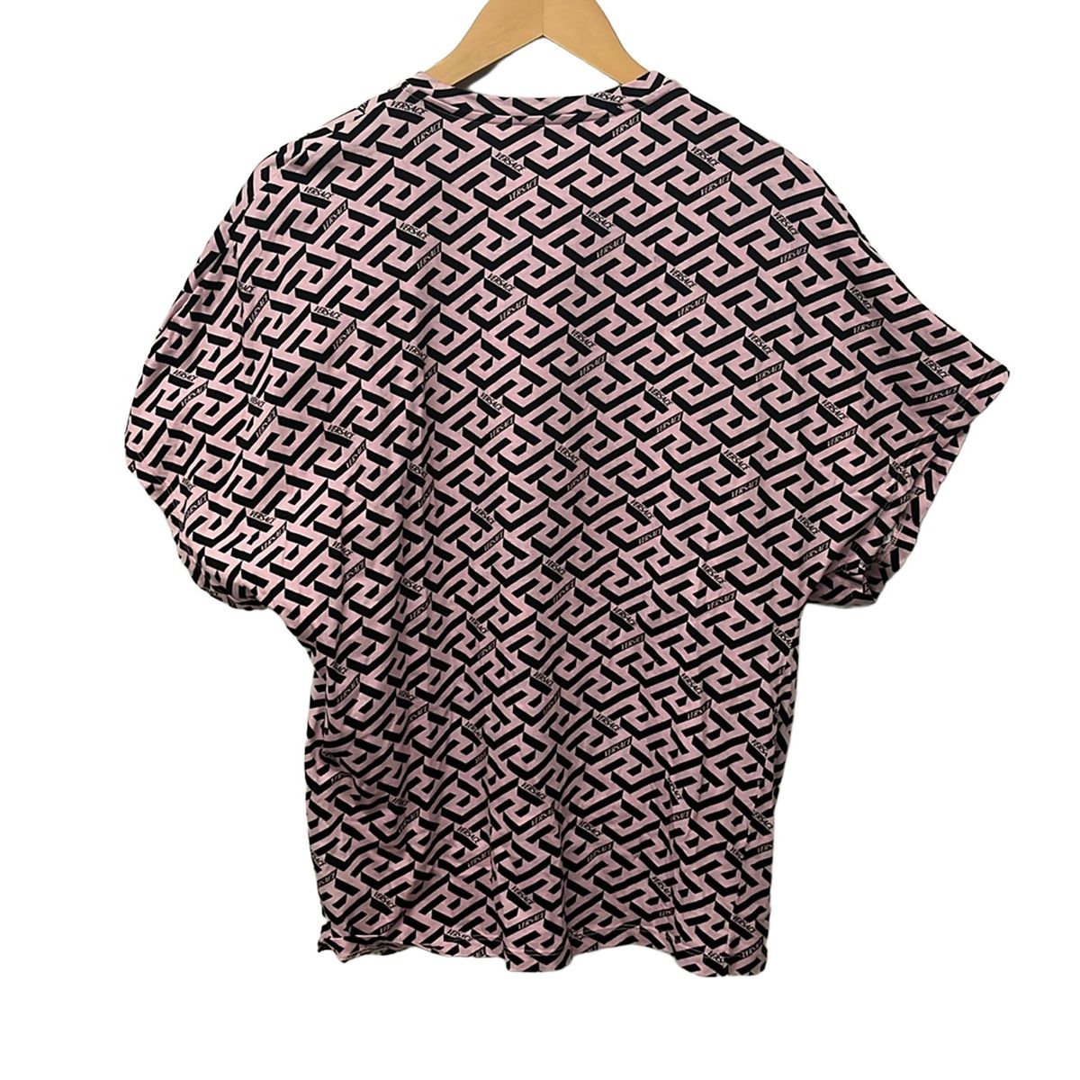 Versace Short Sleeve Top 40 M Light Pink Black White Crew Neck Safety Pin — view 2