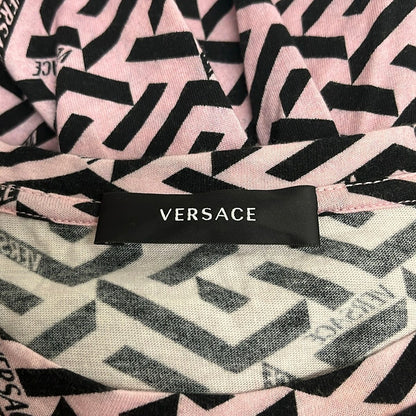 Versace Short Sleeve Top 40 M Light Pink Black White Crew Neck Safety Pin — view 3
