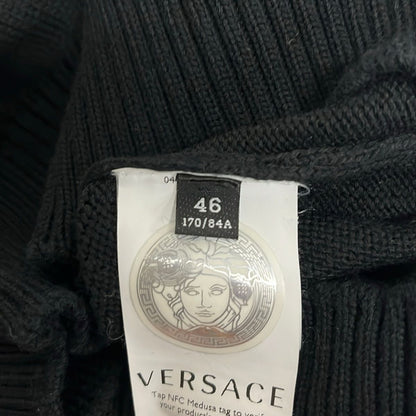 Versace Long Sleeve Sweater 46 XL Black Yellow Embroidery Medusa — view 5