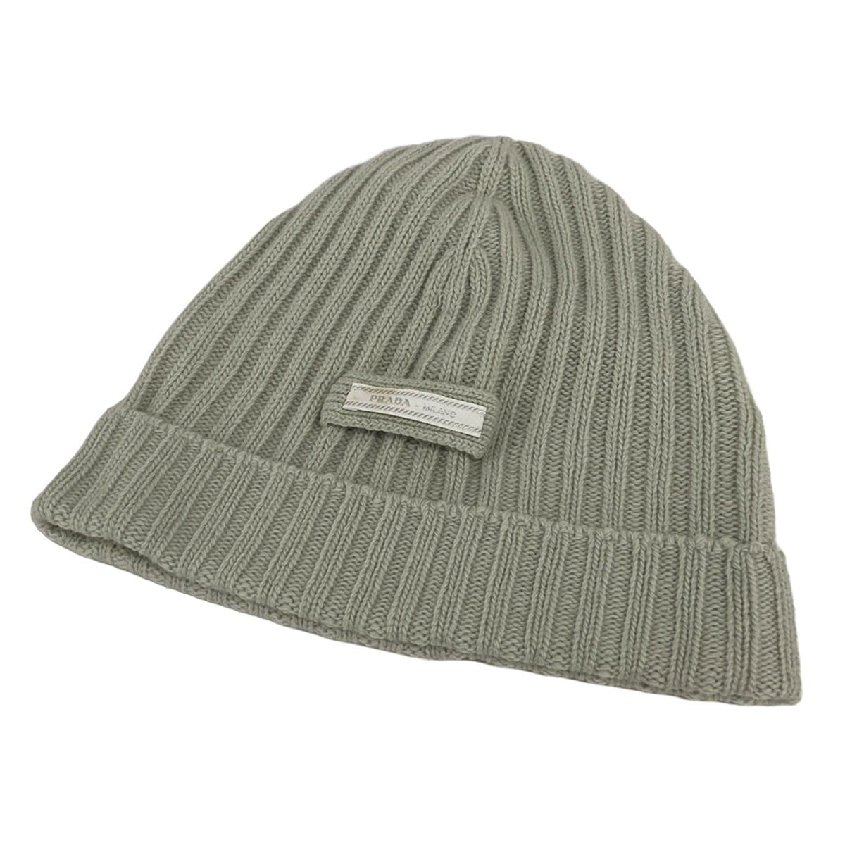 Prada Knit Hat M Light Green Wool Cashmere