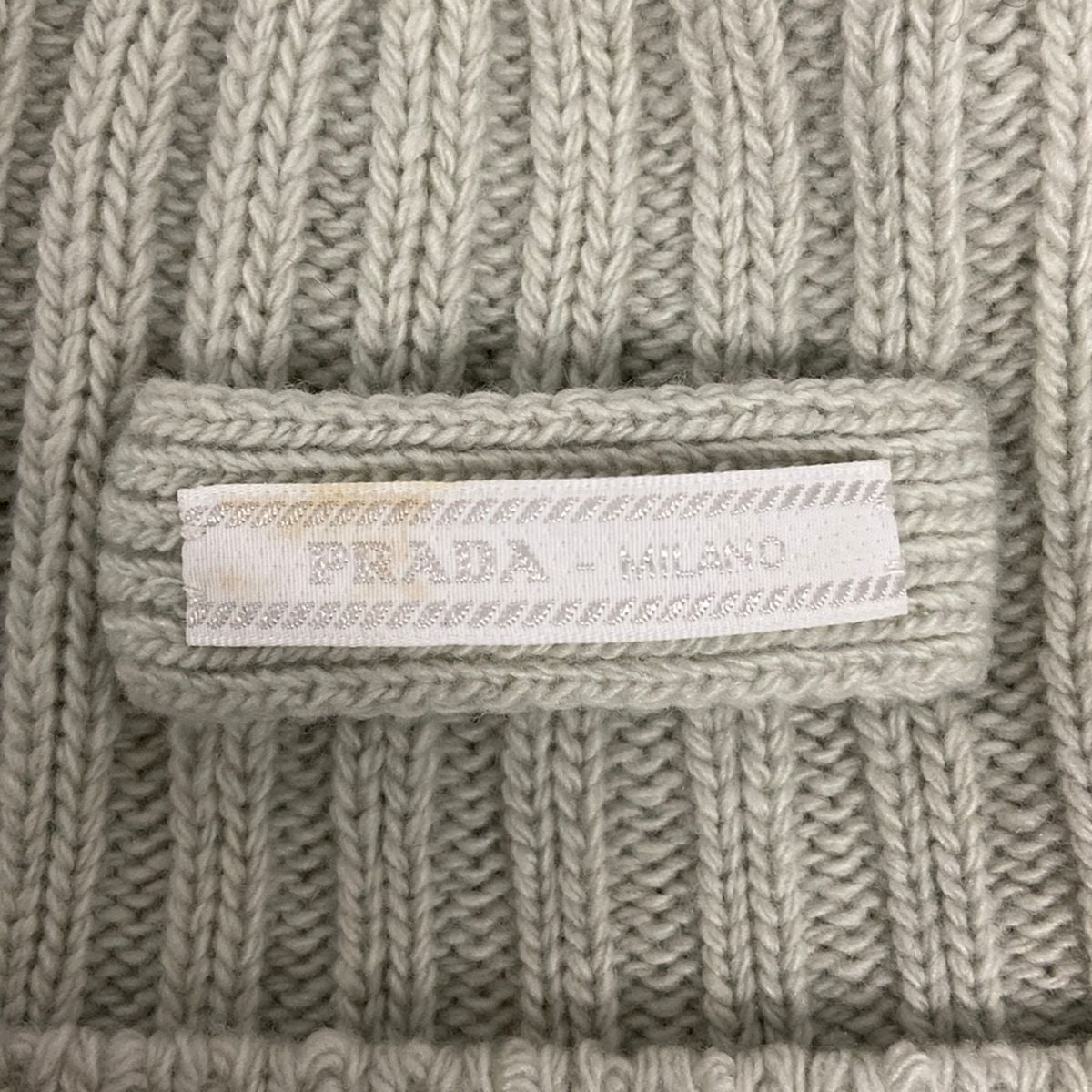 Prada Knit Hat M Light Green Wool Cashmere — view 7
