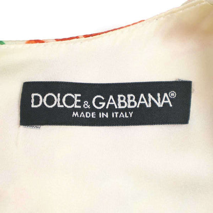 Dolce & Gabbana Flower Majolica Silk Dress Red 40 — view 3