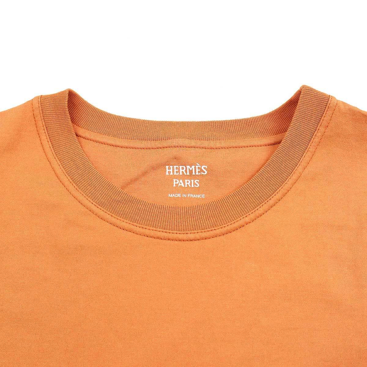 Hermes Dress Embroidered Pocket Orange 36 — view 3