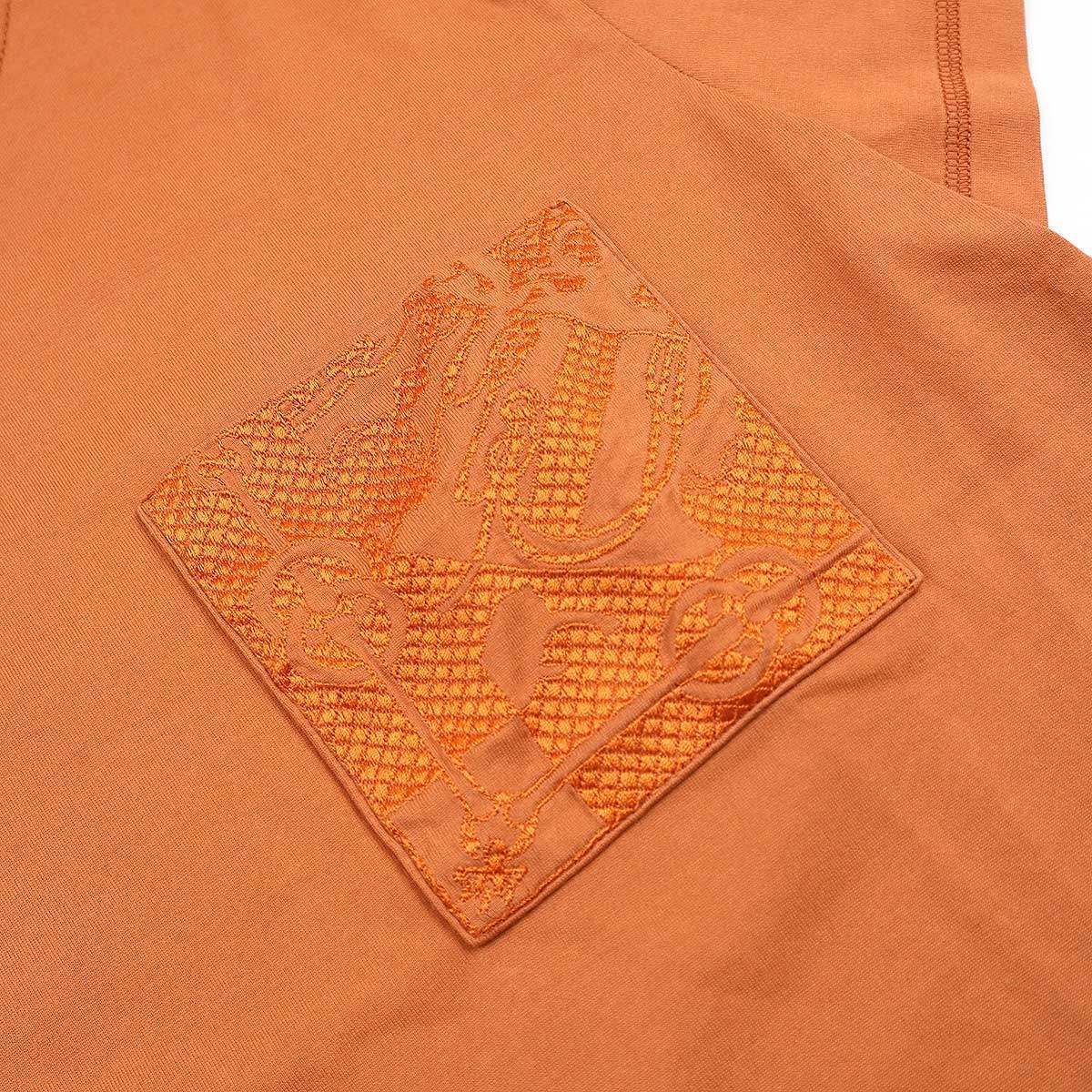 Hermes Dress Embroidered Pocket Orange 36 — view 4