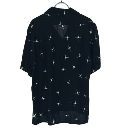 Saint Laurent Paris Shooting Star Short Sleeve Open Collar Shirt Black 37 — view 2