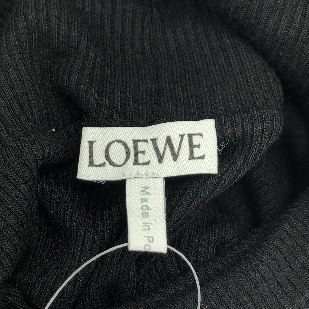 Loewe High Neck Rib Knit Sweater Black — view 3