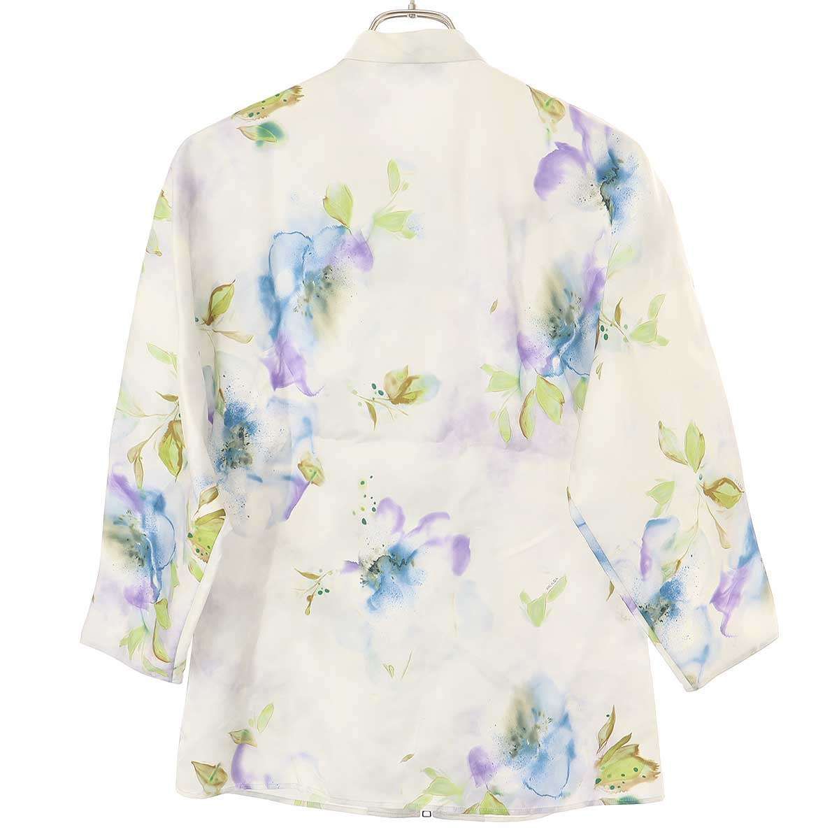 Prada Flower Silk Jacket White 36 — view 2