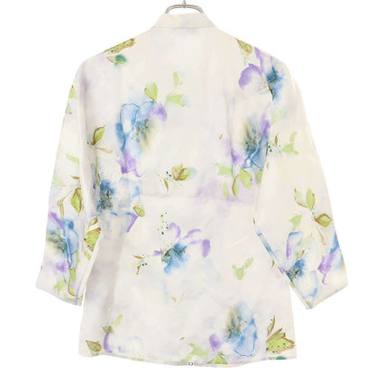 Prada Flower Silk Jacket White 36 — view 2