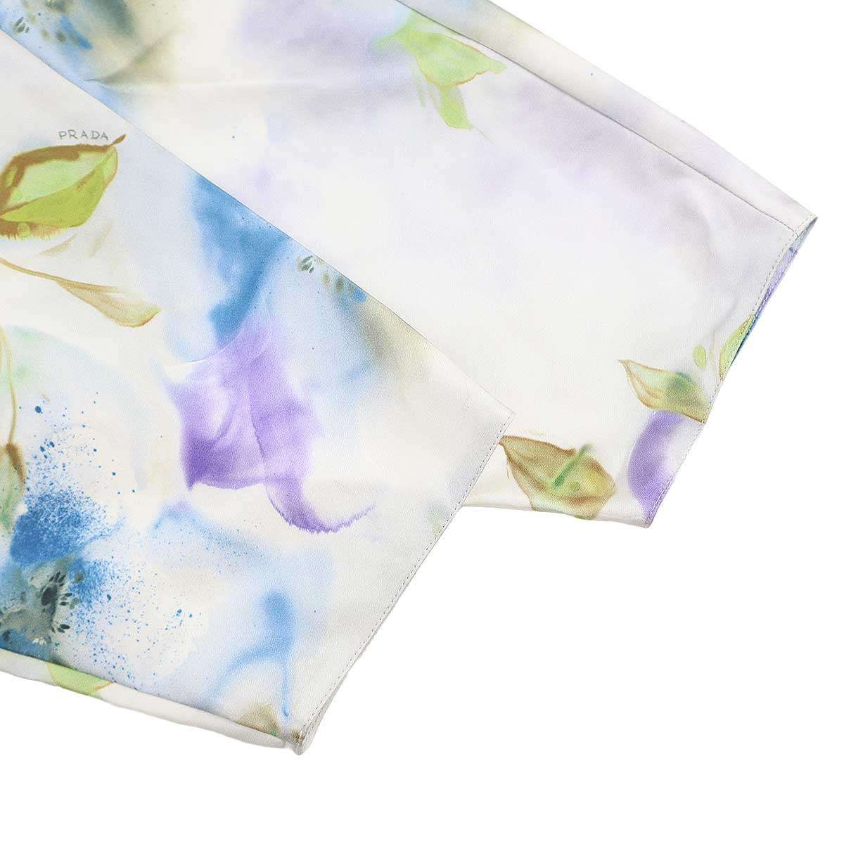 Prada Flower Silk Jacket White 36 — view 4