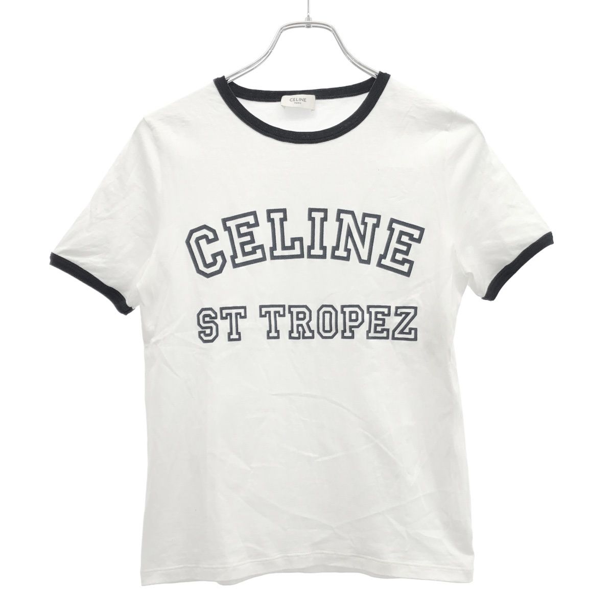 Celine Santropef Locky Logo T-Shirt White Navy