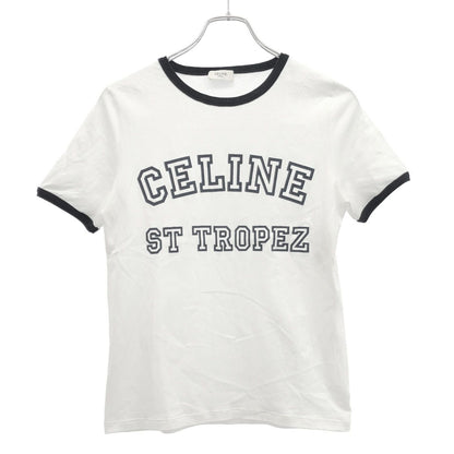 Celine Santropef Locky Logo T-Shirt White Navy