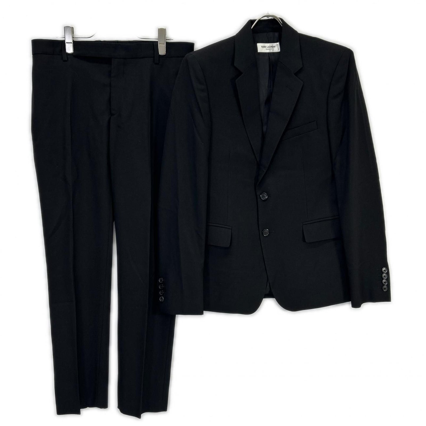 Saint Laurent Paris Black Wool Suit 46