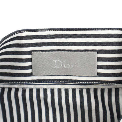 Dior Homme Stand Collar Striped Shirt Black White 39 — view 3