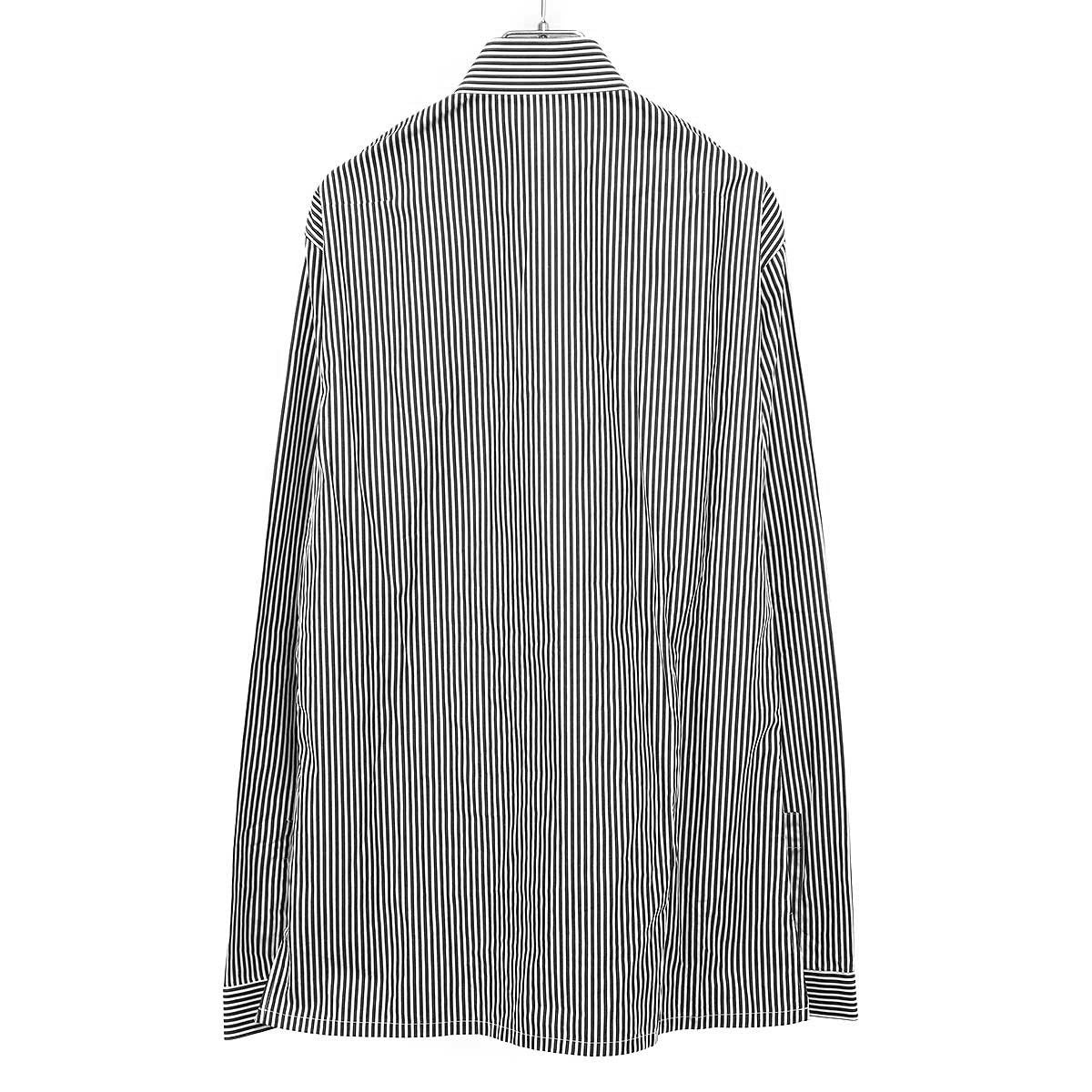 Dior Homme Stand Collar Striped Shirt Black White 39 — view 2