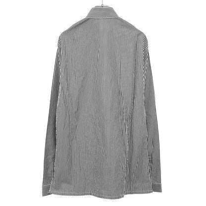 Dior Homme Stand Collar Striped Shirt Black White 39 — view 2