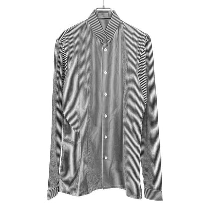 Dior Homme Stand Collar Striped Shirt Black White 39