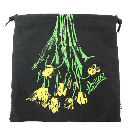 Loewe Paula's Ibiza Flower Print Drawstring Pouch Black
