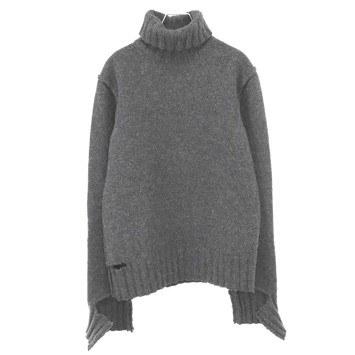 Celine by Phoebe Philo Shetland Destroyer Torneck Knit Sweater 2 Gray XS