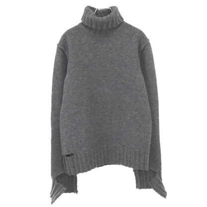 Celine by Phoebe Philo Shetland Destroyer Torneck Knit Sweater 2 Gray XS