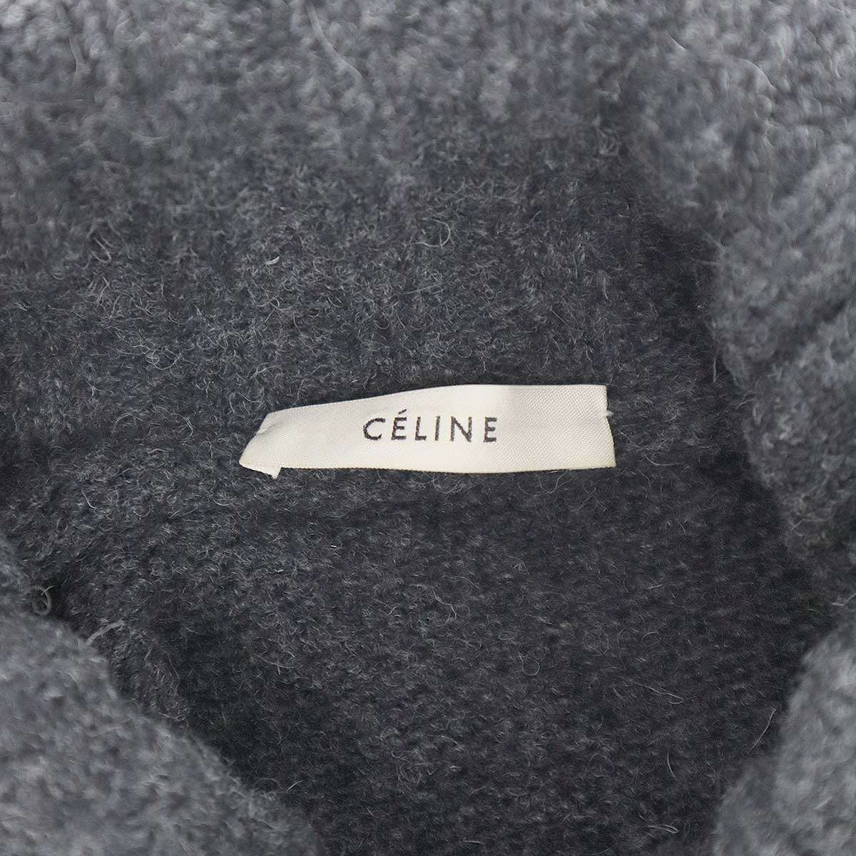 Celine by Phoebe Philo Shetland Destroyer Torneck Knit Sweater 2 Gray XS — view 3