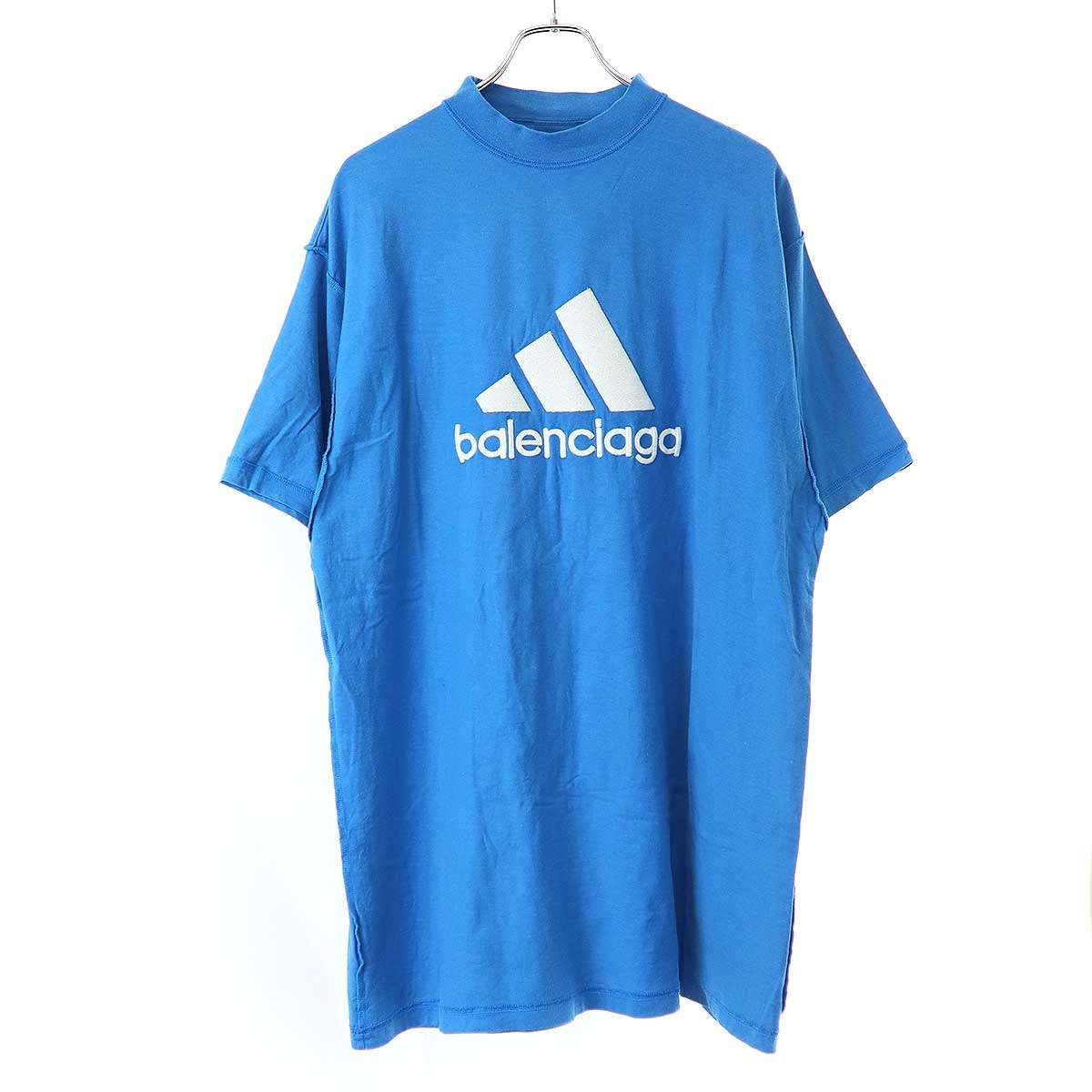 Balenciaga Adidas Inside Out Logo Oversize T-Shirt Blue
