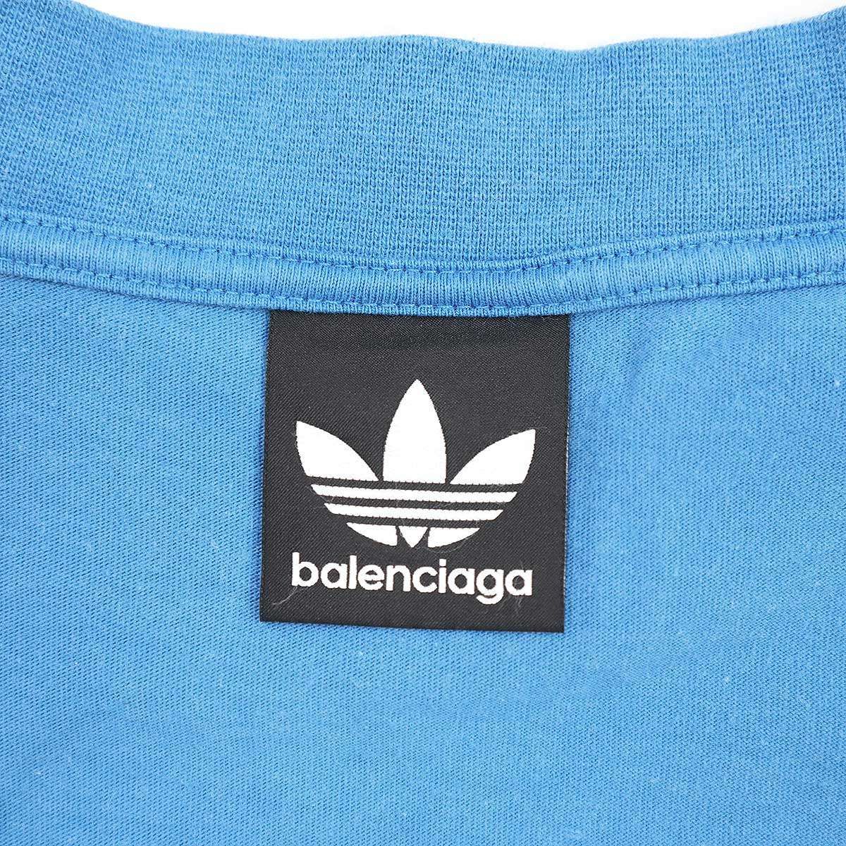 Balenciaga Adidas Inside Out Logo Oversize T-Shirt Blue — view 3